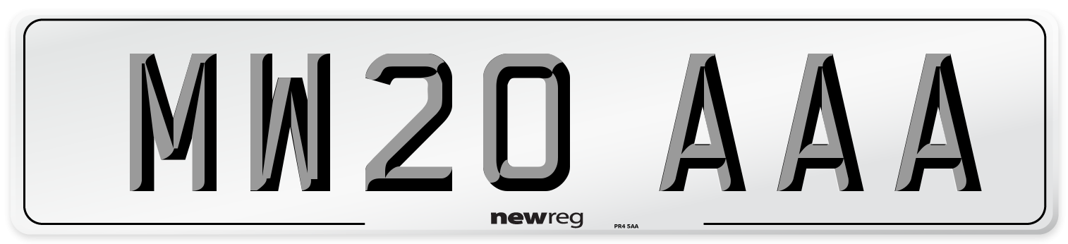 MW20 AAA Number Plate from New Reg